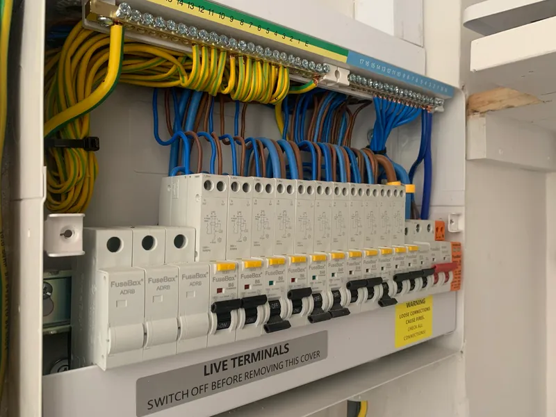 Consumer unit and circuit wiring during rewire in Sea Mills, Bristol