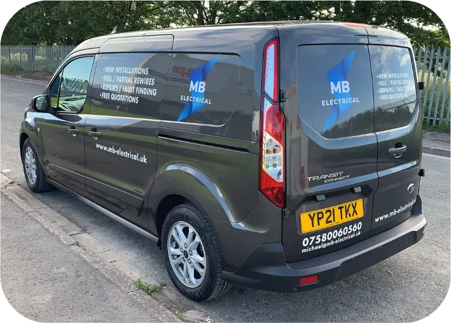 MB Electrical work van fully equipped for electrical jobs across Bristol